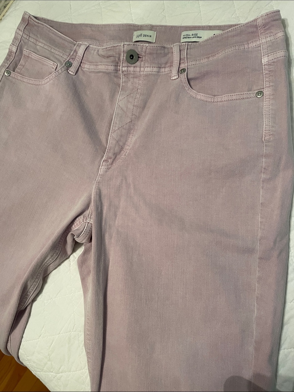 J.Jill Denim High-Rise Crop Jeans in a beautiful lavender color with 2% spandex